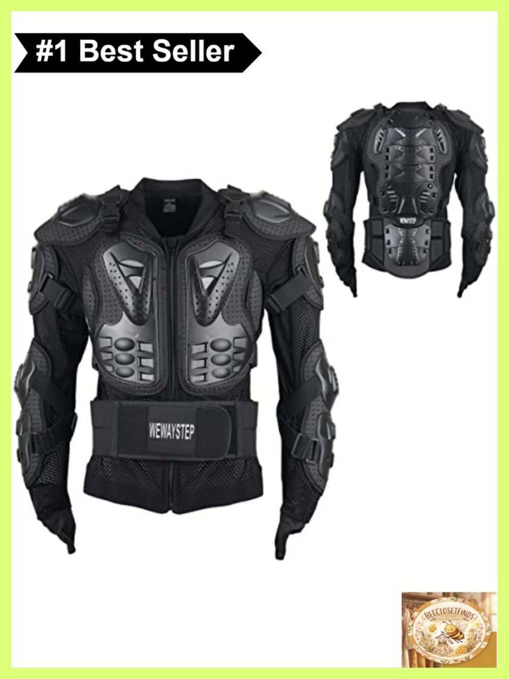 Motorcycle Body Armor Jacket Chest Spine Protection Mesh